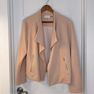 Calvin Klein Pippa Jaquard Blush Pink Size XL Open Front Drape Jacket